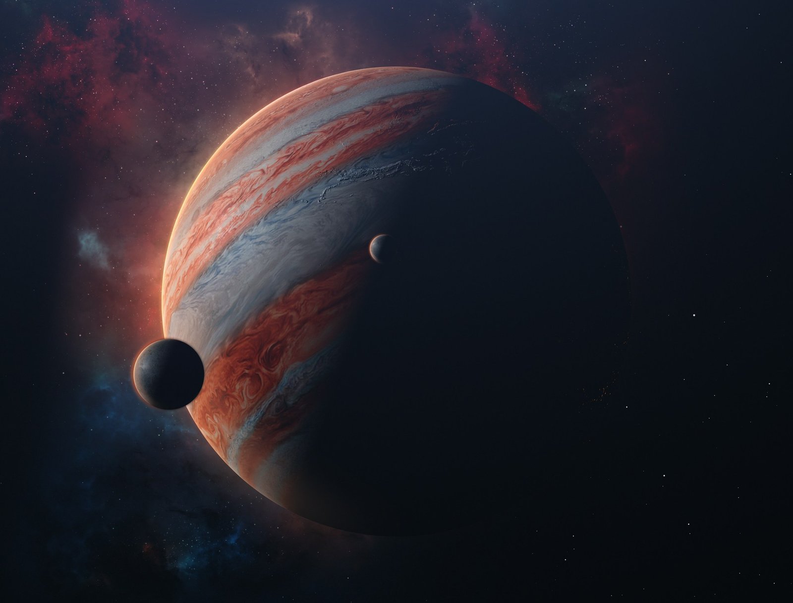 A planet suspended in space
